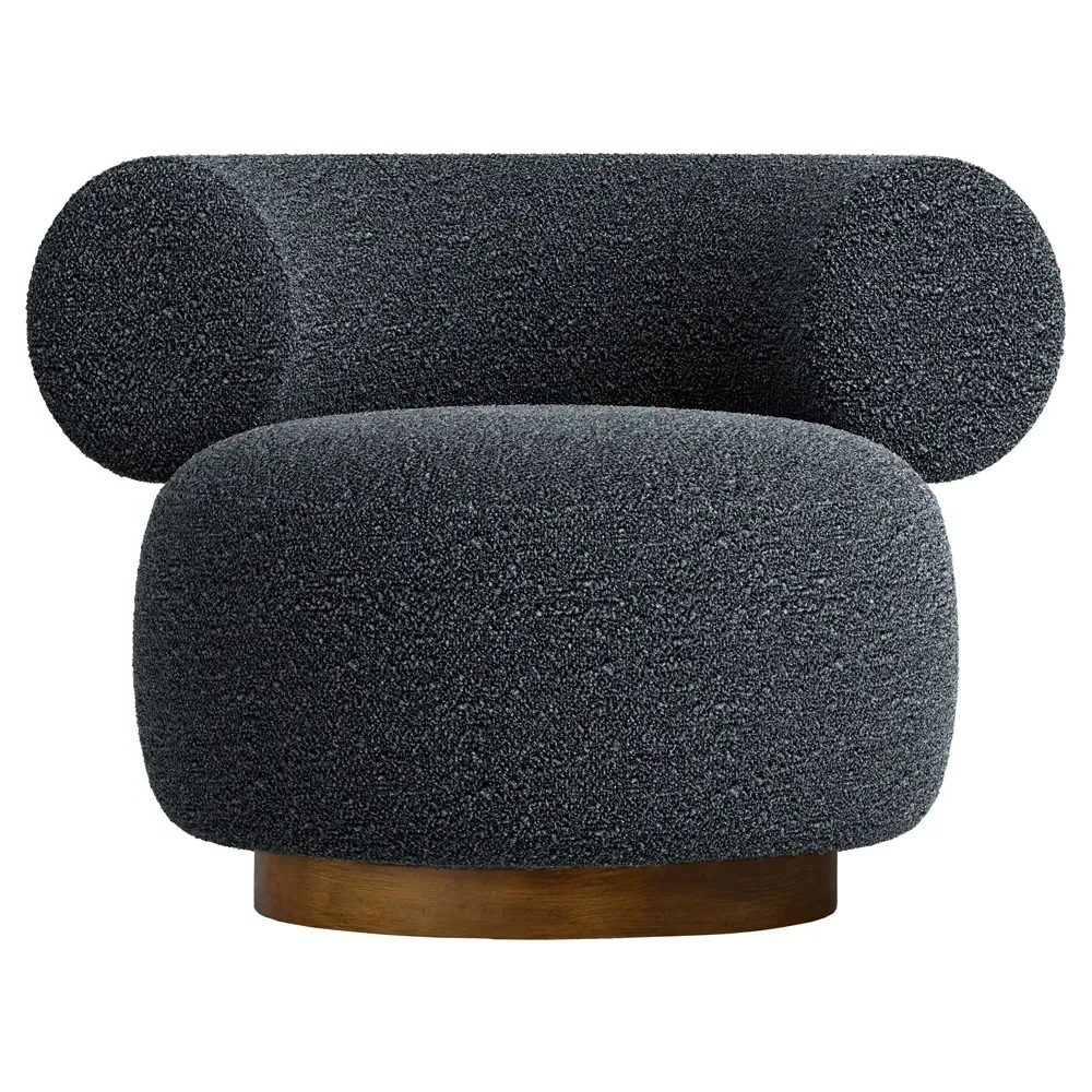 Calixto Swivel Chair - Dark Grey, Performance Boucle image