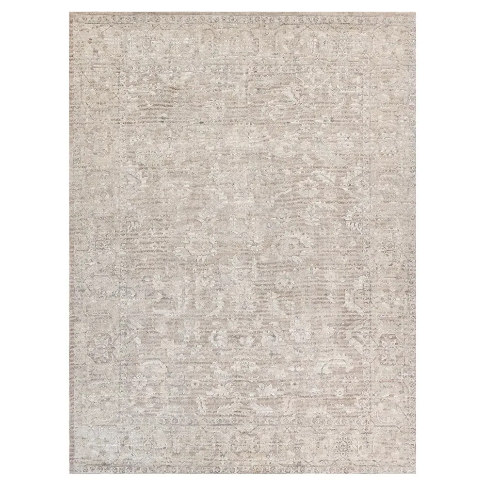 Calla 8x10 Oushak Patterned Rug - Tan, Wool