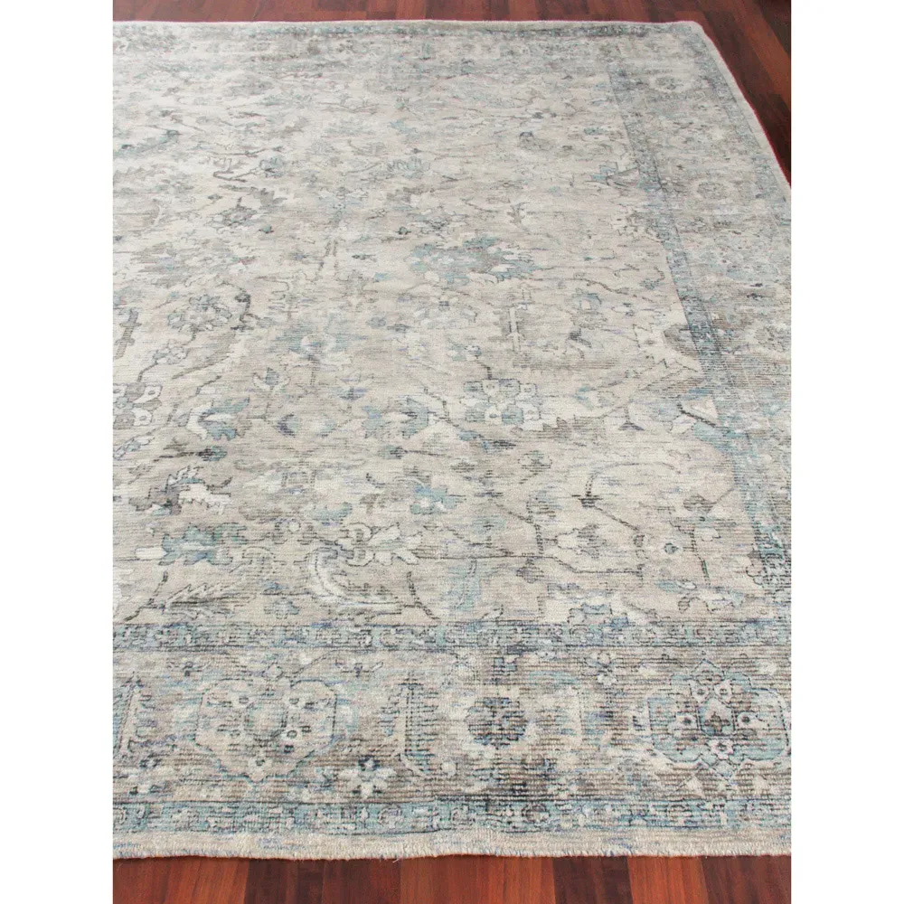 Calla Oushak Patterned Rug - Beige, Wool