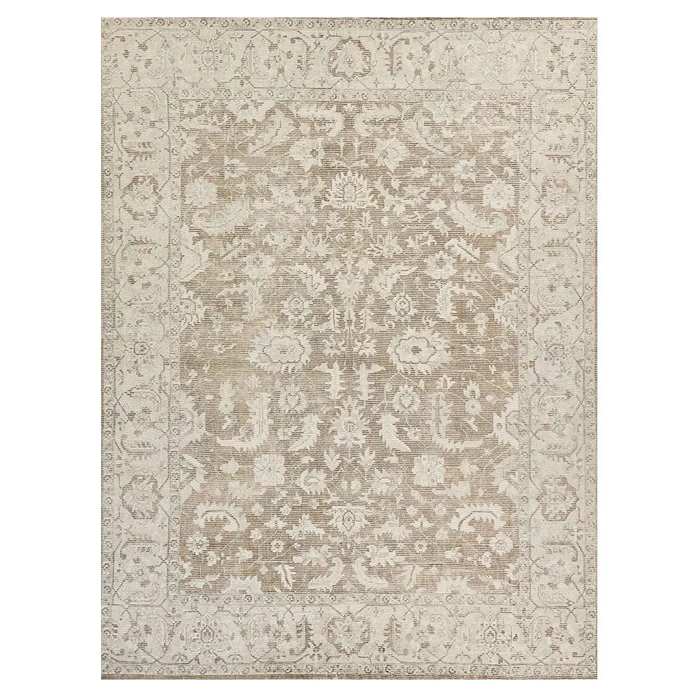 Calla Oushak Patterned Rug - Brown, Wool