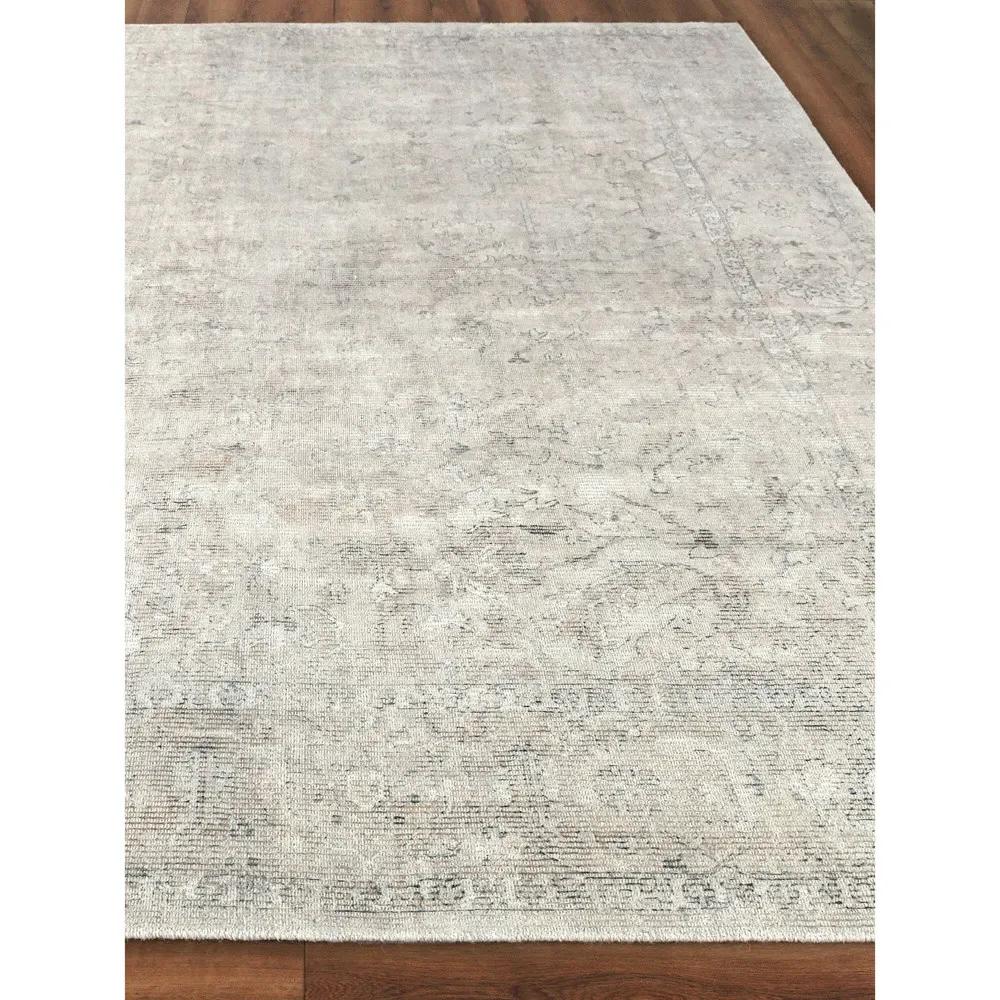 Calla Oushak Patterned Rug - Light Beige, Wool