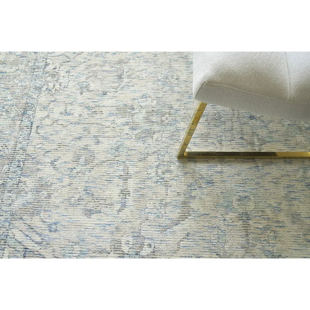 Calla Oushak Patterned Rug Sample - Beige, Wool