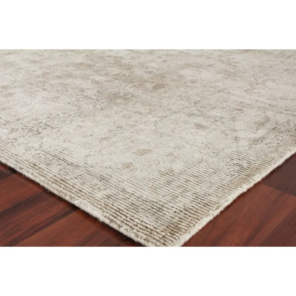Calla Oushak Patterned Rug Sample - Brown, Wool