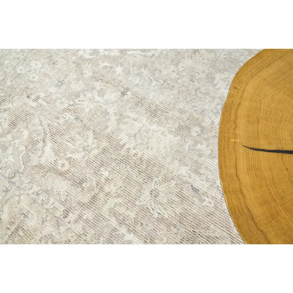 Calla Oushak Patterned Rug Sample - Tan, Wool