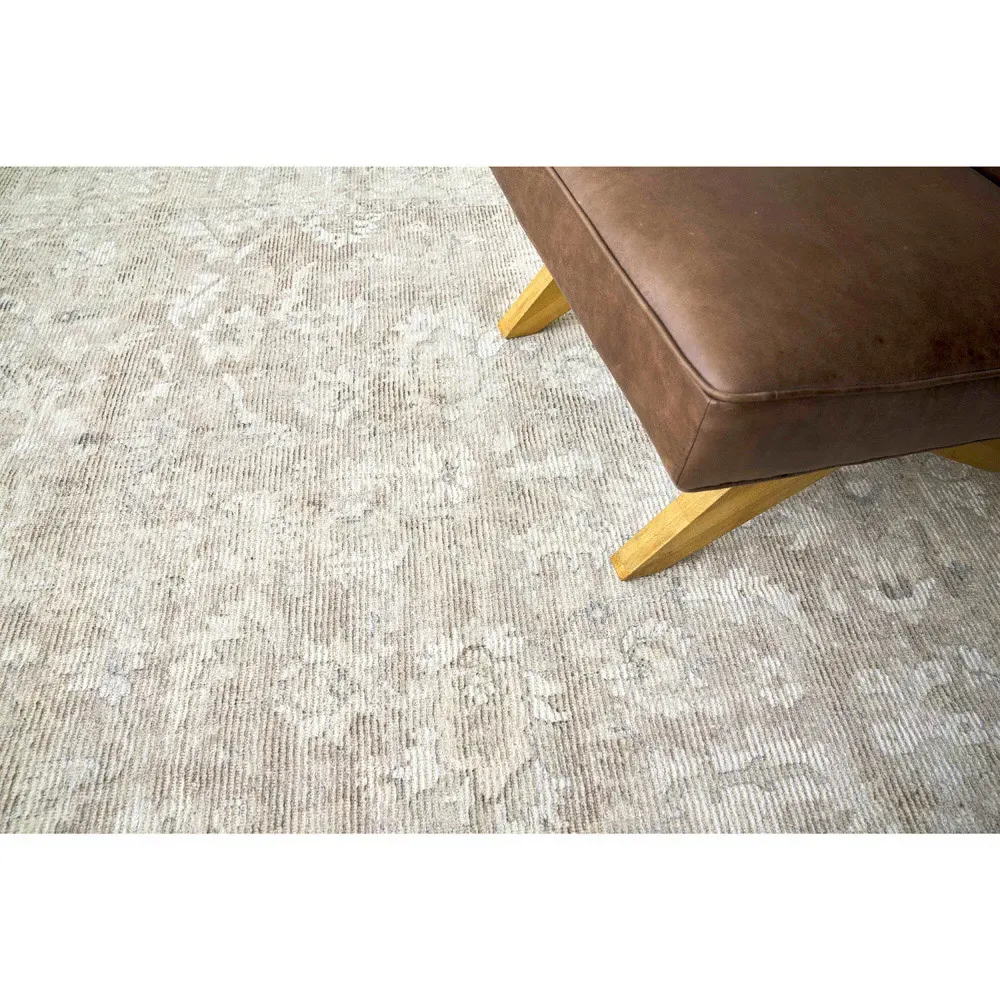 Calla Oushak Patterned Rug - Tan, Wool