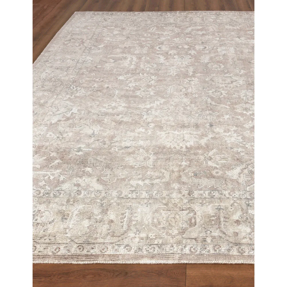 Calla Oushak Patterned Rug - Tan, Wool