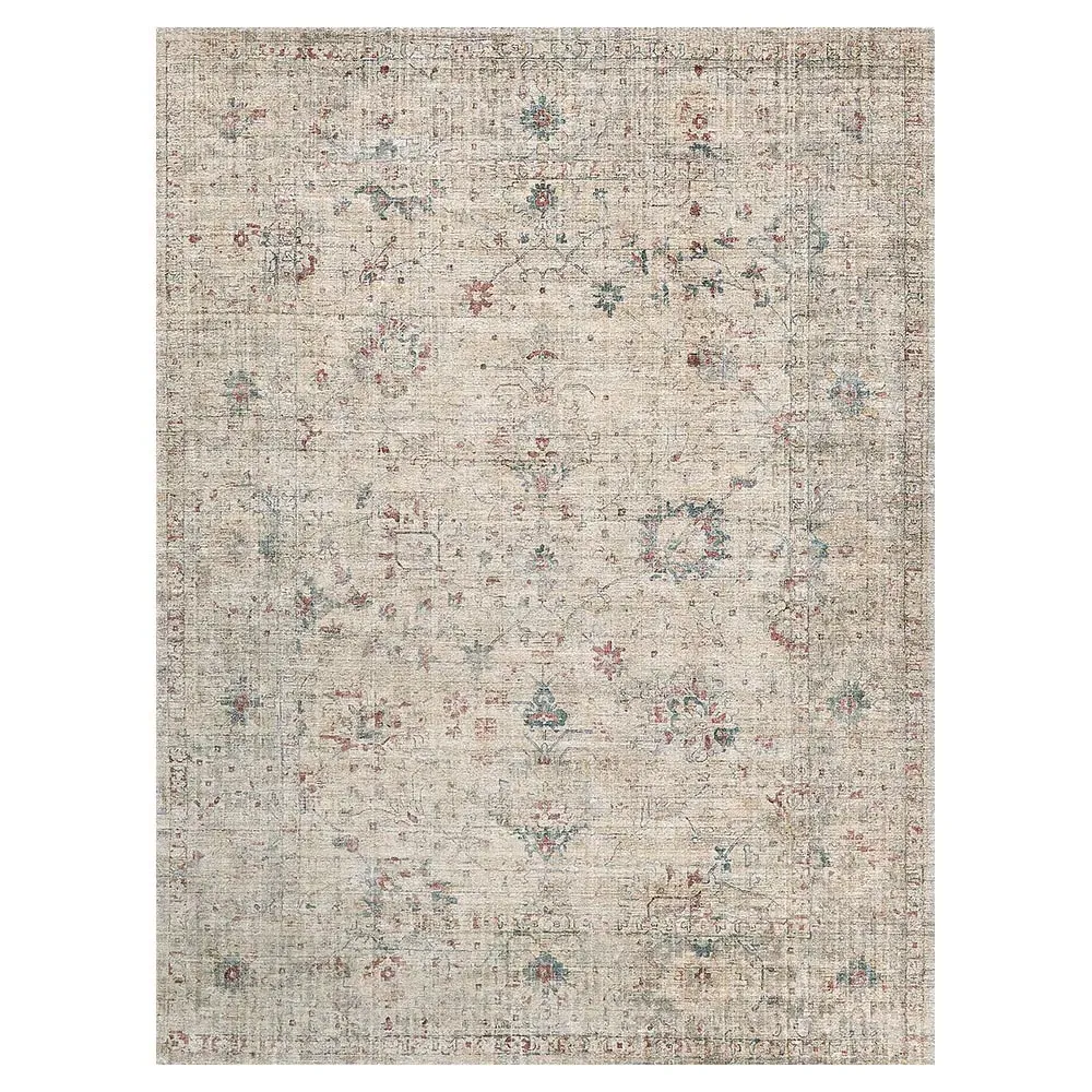 Callan Floral Patterned Rug - Beige, Wool image