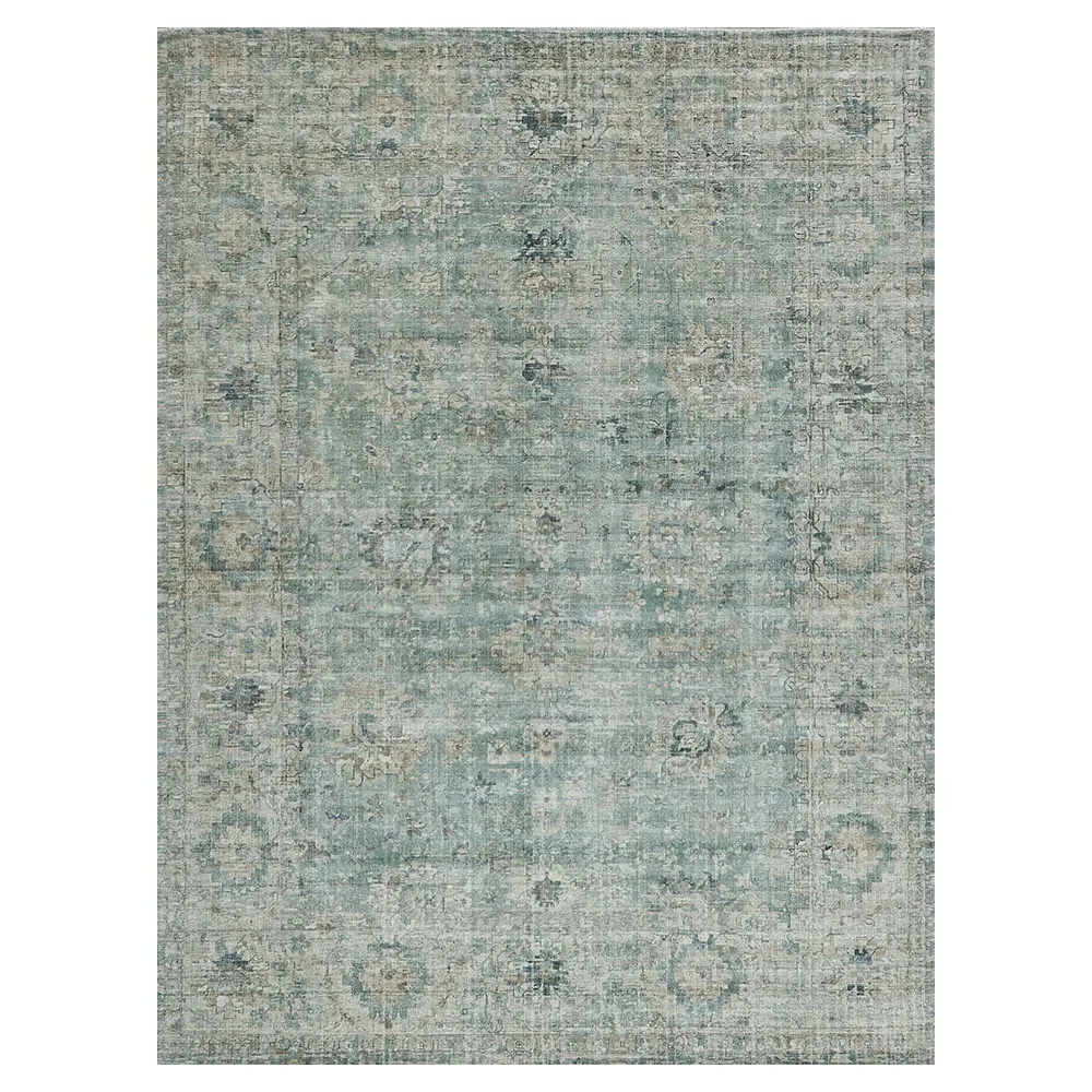 Callan Floral Patterned Rug - Blue, Wool