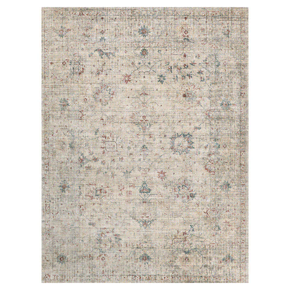 Callan Sample Floral Patterned Rug - Beige, Wool image