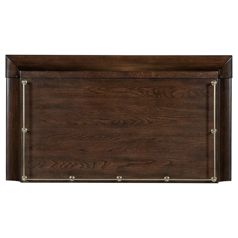 Callen Scalloped Bar Cabinet - Brown, Elm Wood
