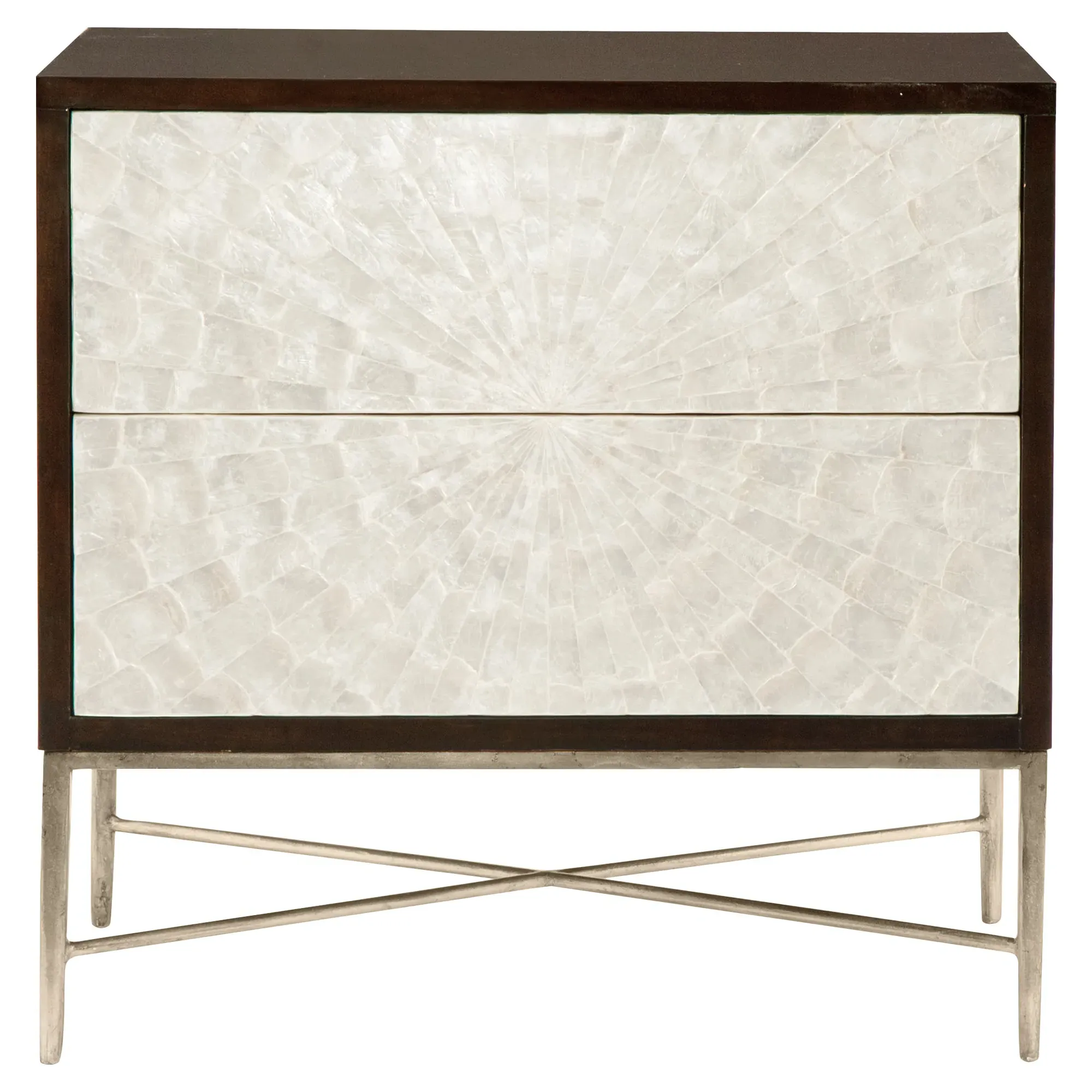 Calli 2 Drawer Nightstand - White, Capiz Shell