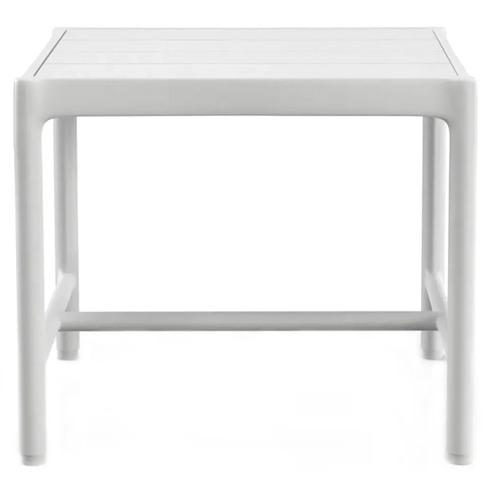 Callie Rectangular Outdoor End Table - White, Aluminum image