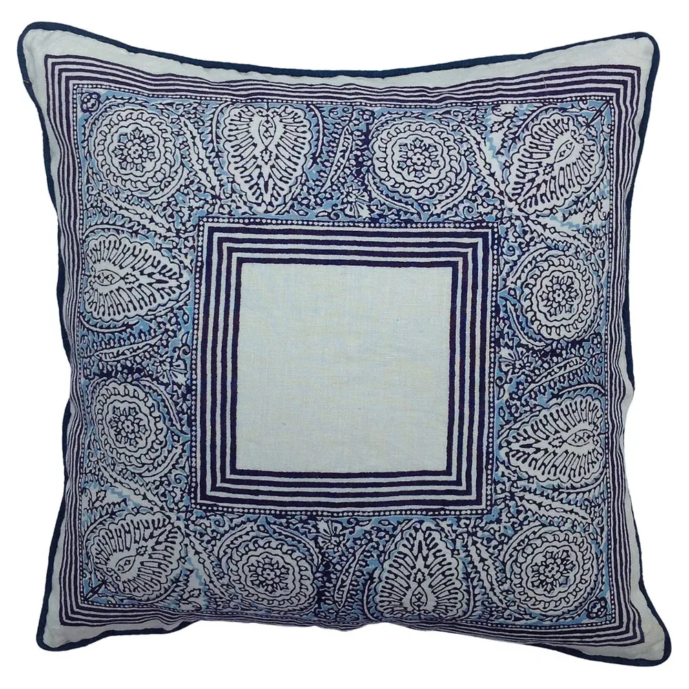 Callie Throw Pillow Cover - Dark Blue, Linen