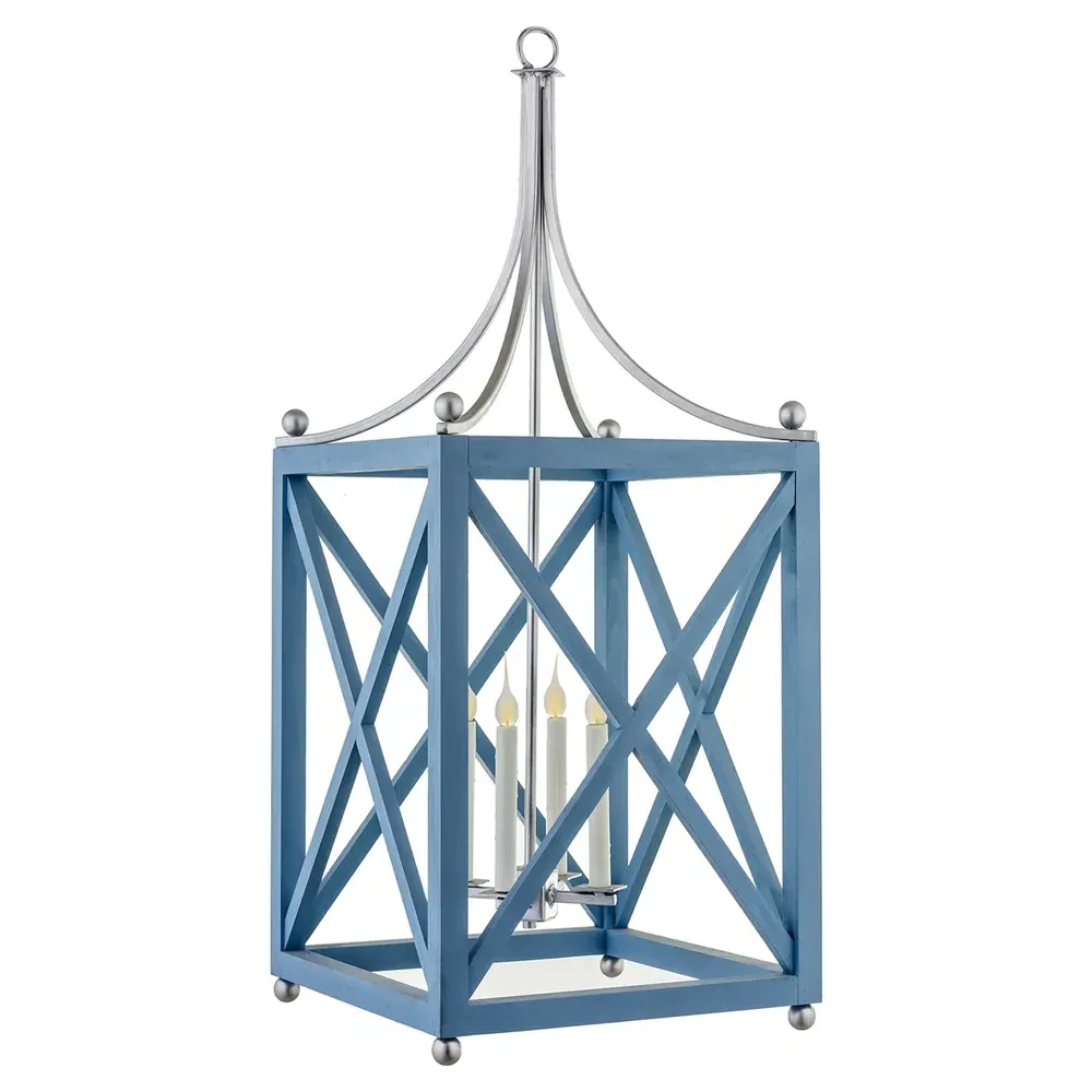 Calliope Chippendale Lantern - Blue, Steel