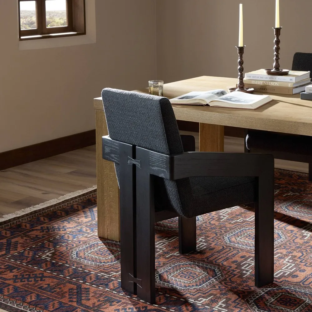 Callista Dining Arm Chair - Black, Oak