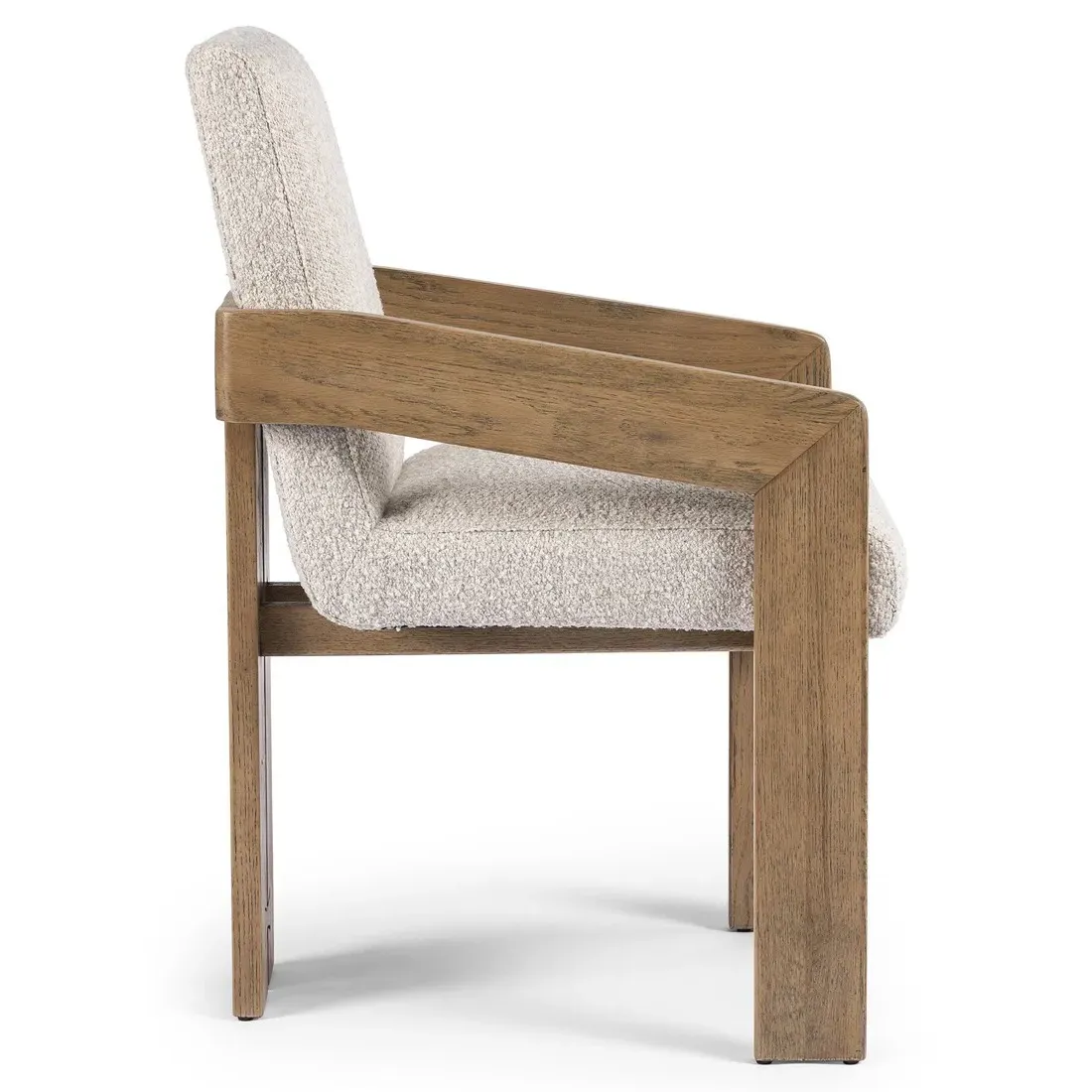 Callista Dining Arm Chair - Off White, Oak