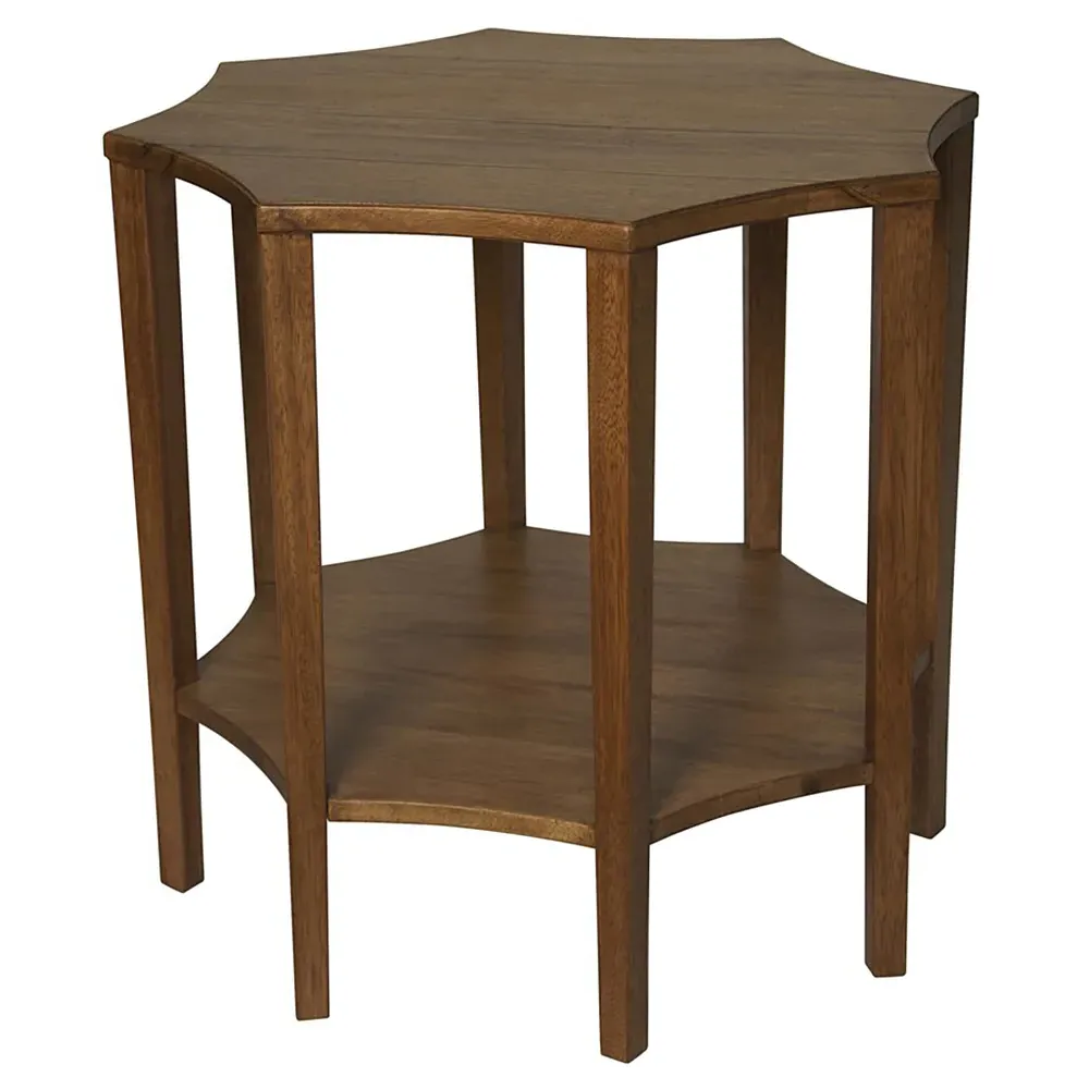 Callista Octagonal Side Table 2-Tier - Dark Brown, Walnut alternate view