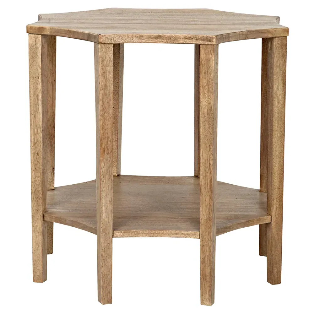 Callista Octagonal Side Table - Washed Brown, Walnut image