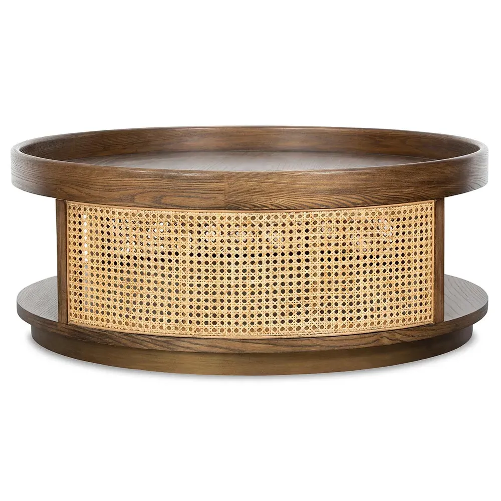 Callow Round 2 Tier Coffee Table - Brown, Ash Wood