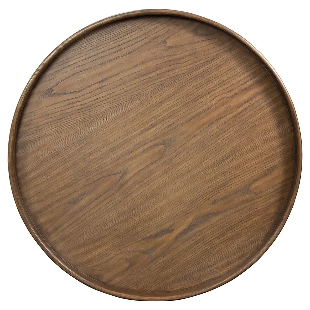 Callow Round 2 Tier Coffee Table - Brown, Ash Wood