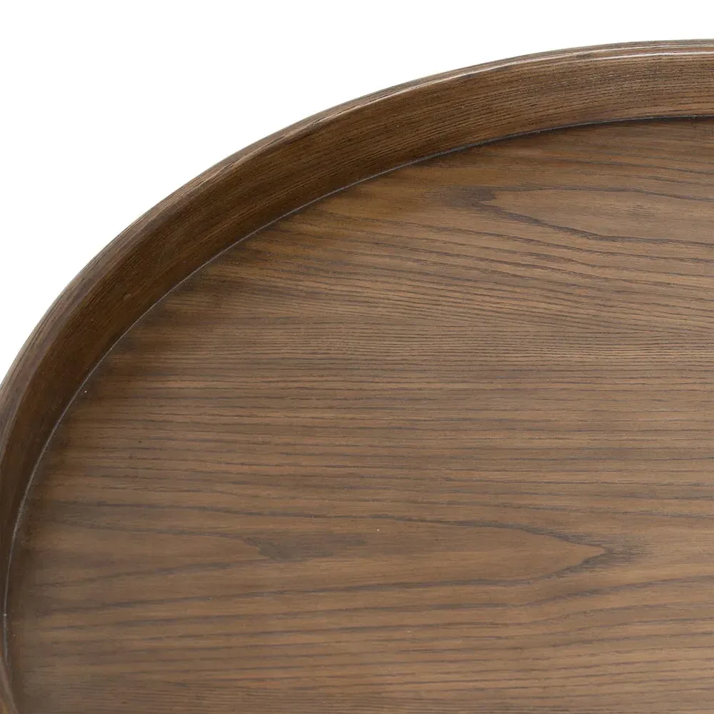 Callow Round 2 Tier Coffee Table - Brown, Ash Wood