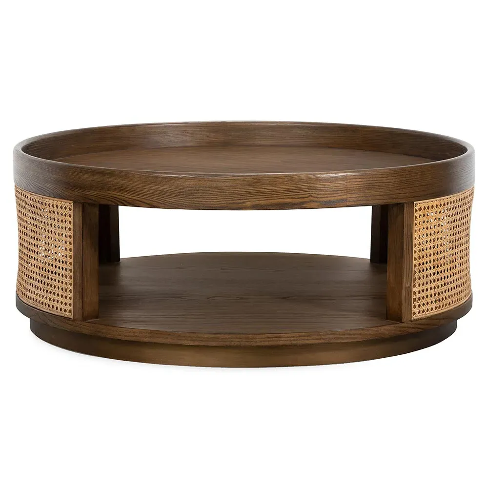 Callow Round 2 Tier Coffee Table - Brown, Ash Wood image