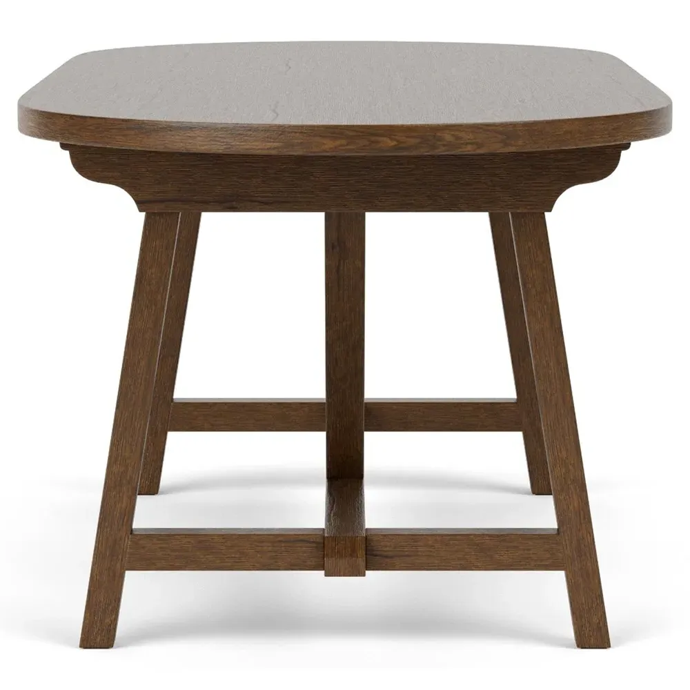 Callum Oval Trestle Dining Table - Brown