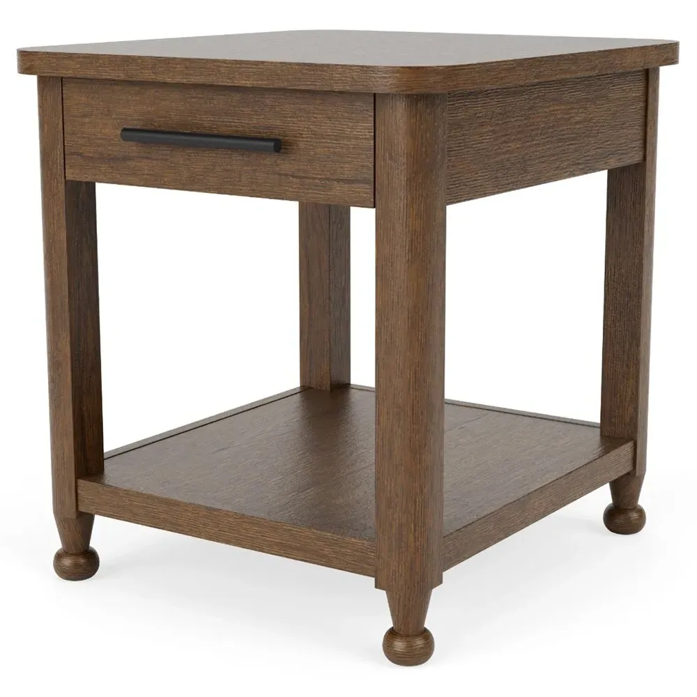Callum Square Side Table - Brown