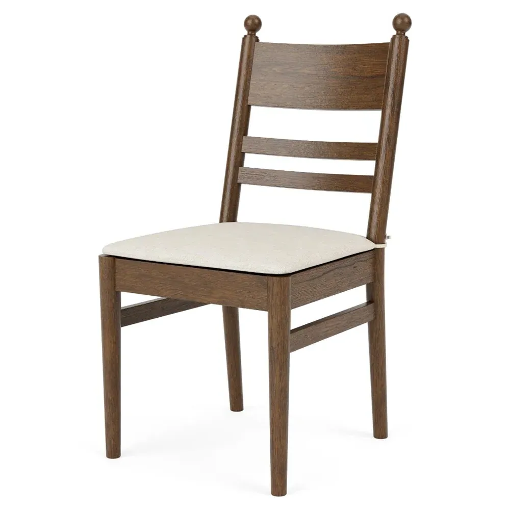 Callum Wood Chair - Brown, Cream
