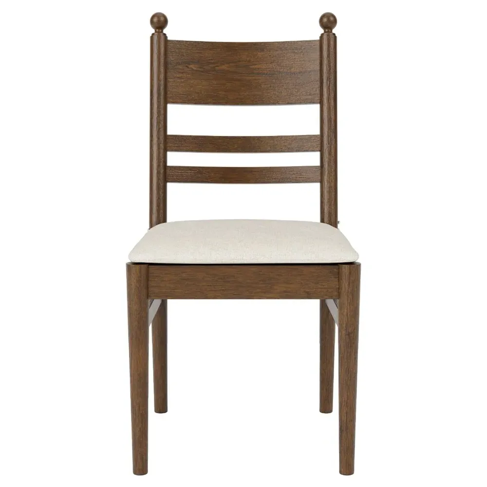 Callum Wood Chair - Brown, Cream image