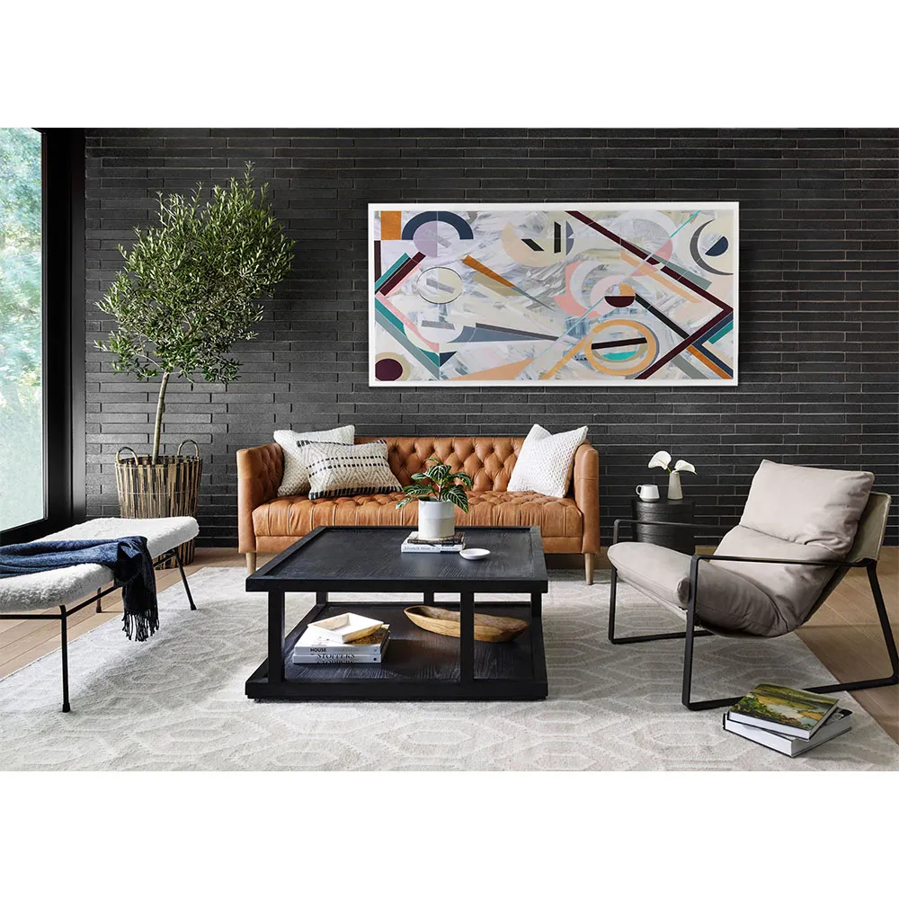 Cally Square Coffee Table - Black, Oak