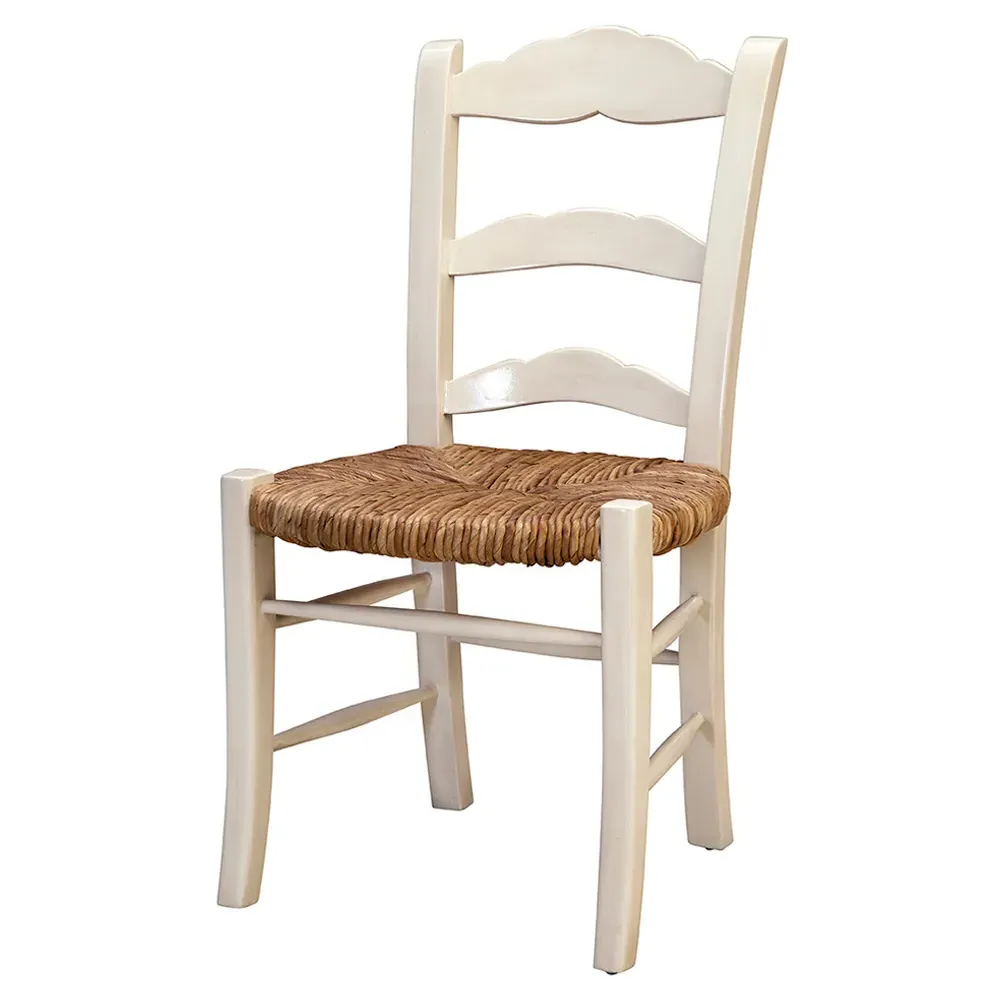 Calvin Woven Dining Side Chair - Cream, Mahogany