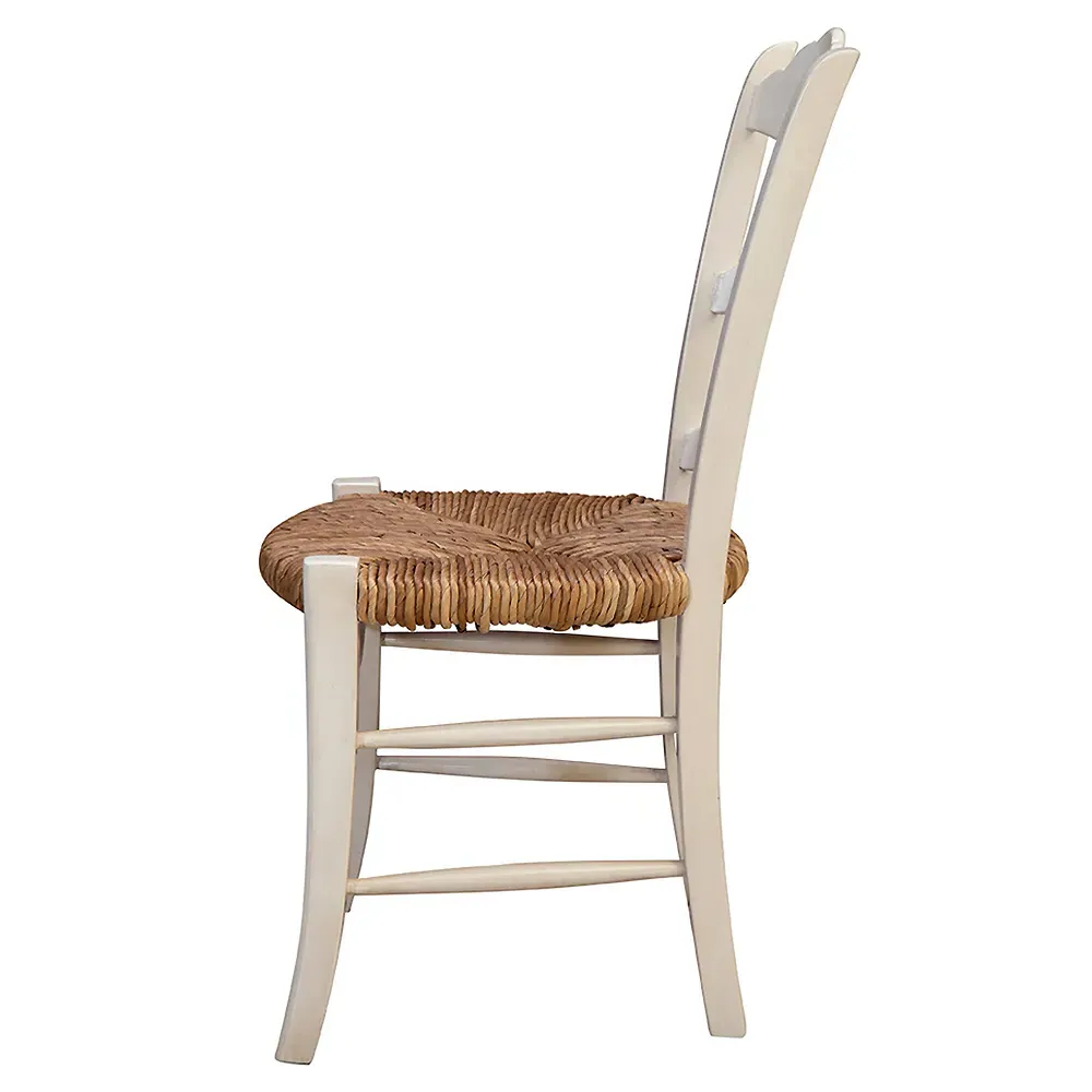 Calvin Woven Dining Side Chair - Cream, Mahogany