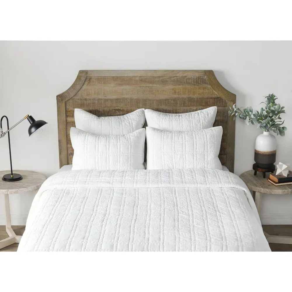 Calyp King Size Quilt - White, Cotton