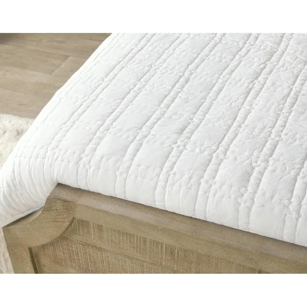 Calyp Queen Size Quilt - White, Cotton