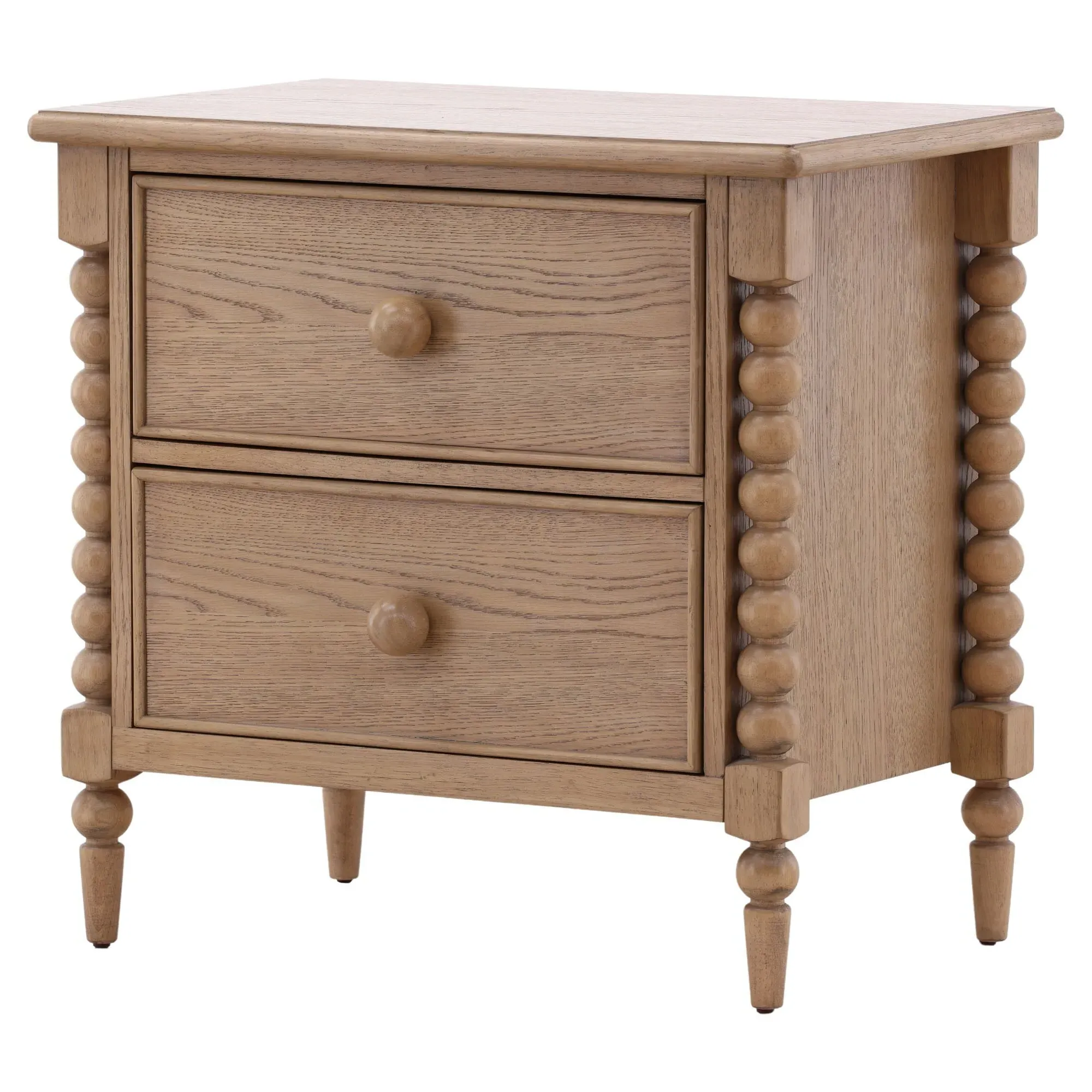 Calypso Bobbin Nightstand - Natural Oak