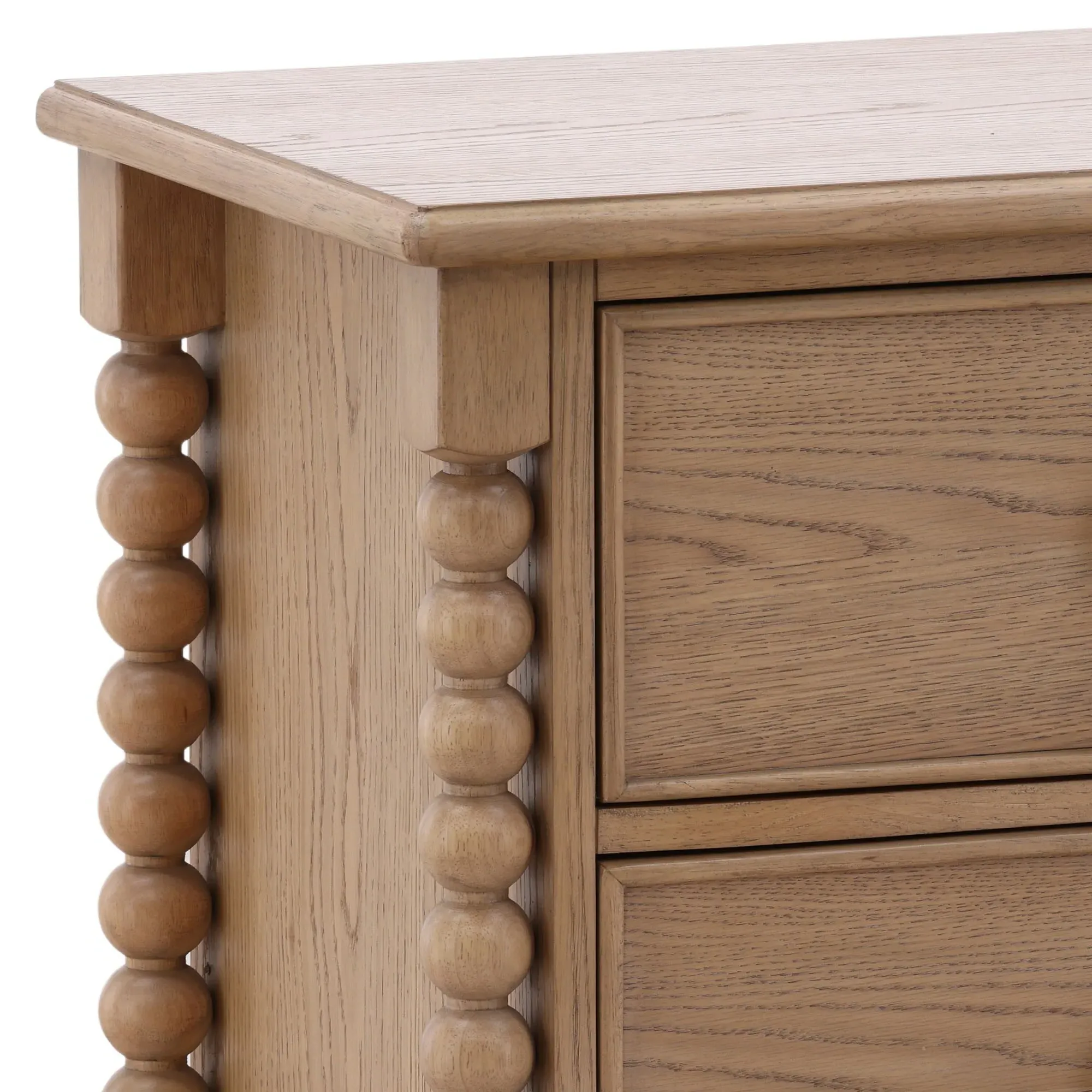 Calypso Bobbin Nightstand - Natural Oak