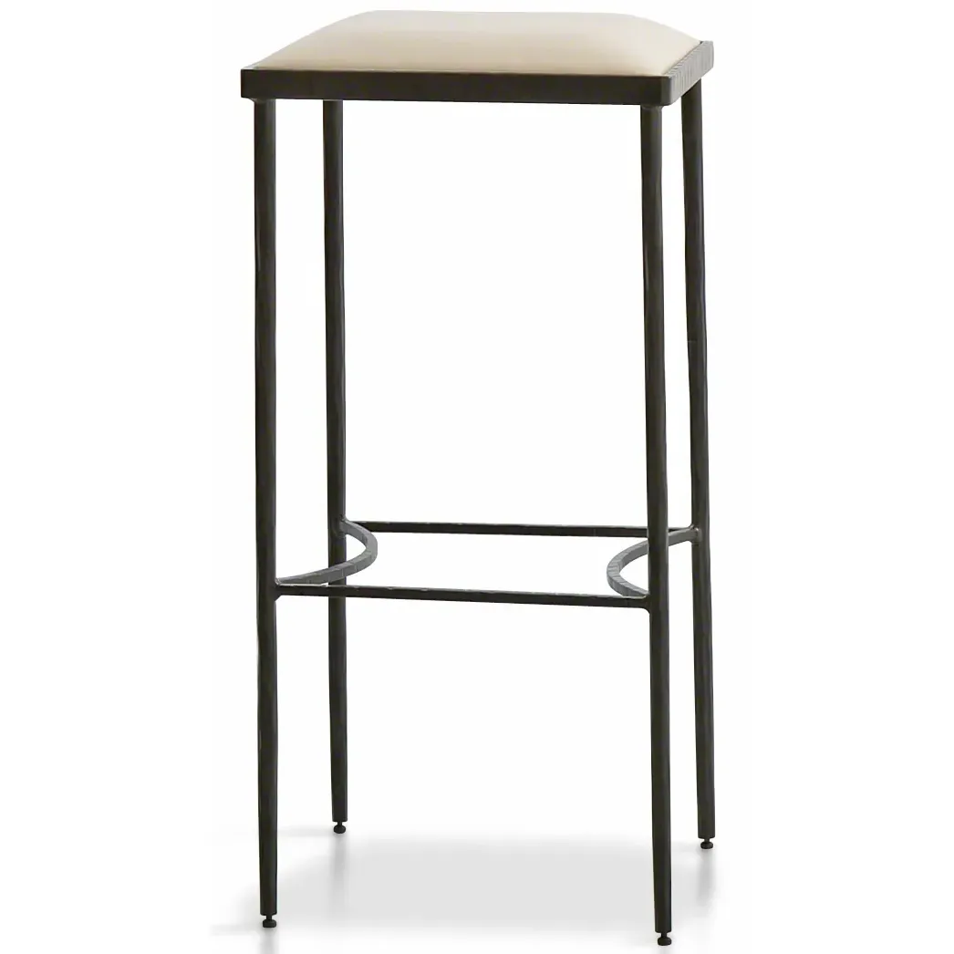 Calypso Upholstered Iron Barstool - Cream, Muslin