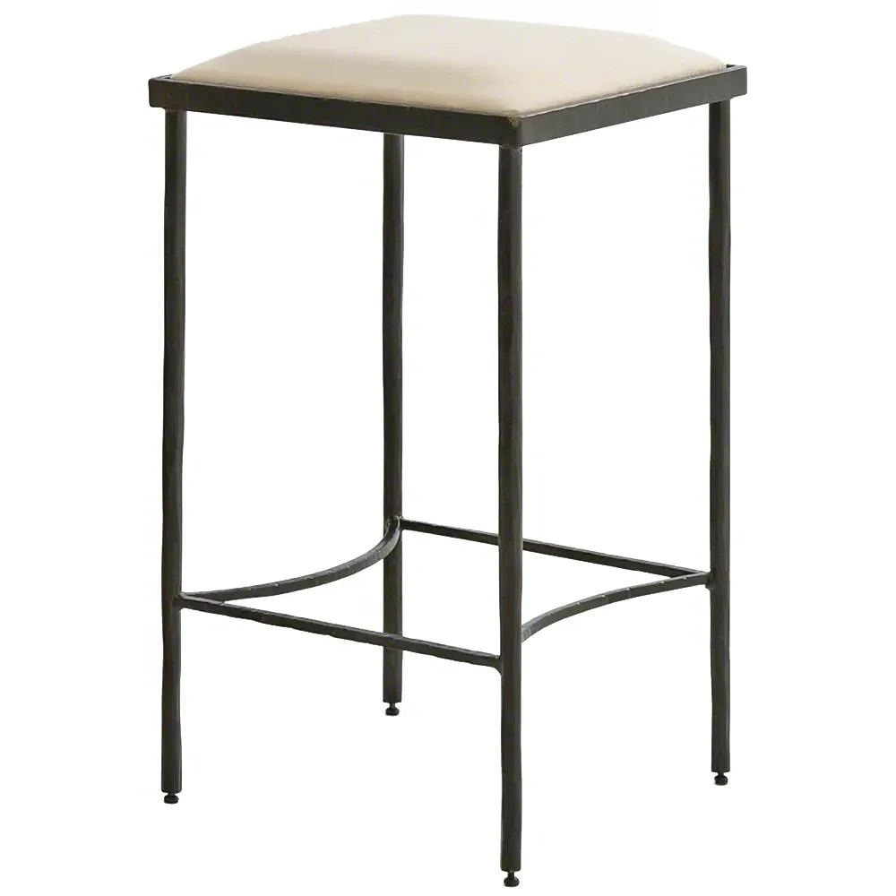Calypso Upholstered Iron Counter Stool - Cream, Muslin image