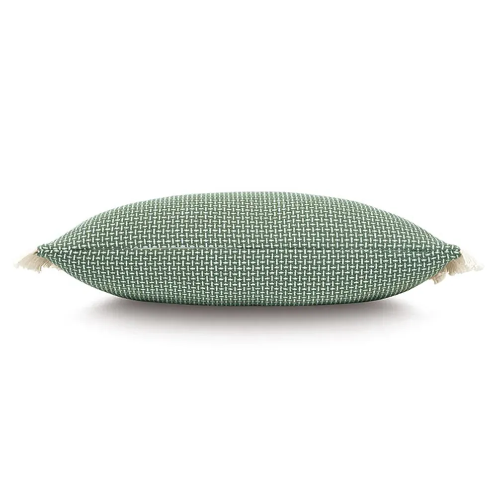 Calyra Crosshatch Decorative Lumbar Pillow - Green