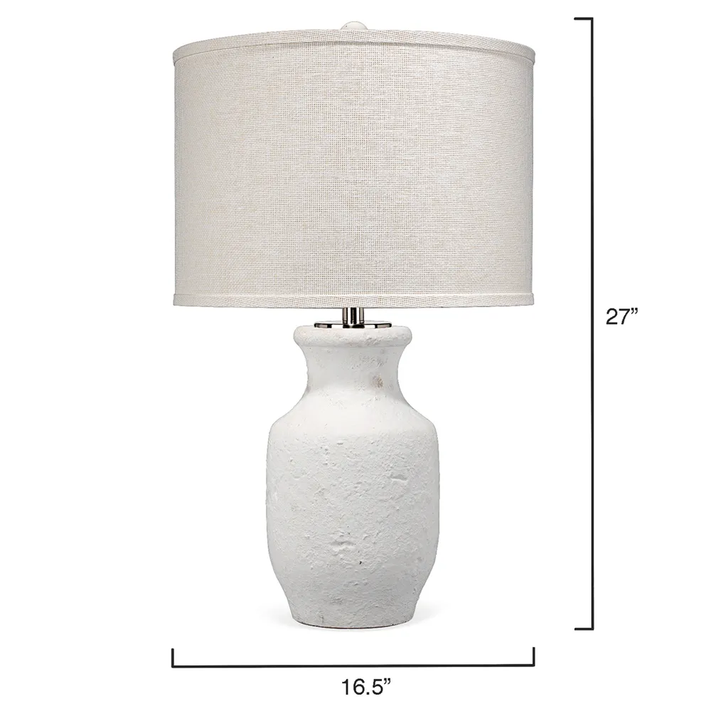 Cambree Coastal Beach Bedside Table Lamp - White, Cement