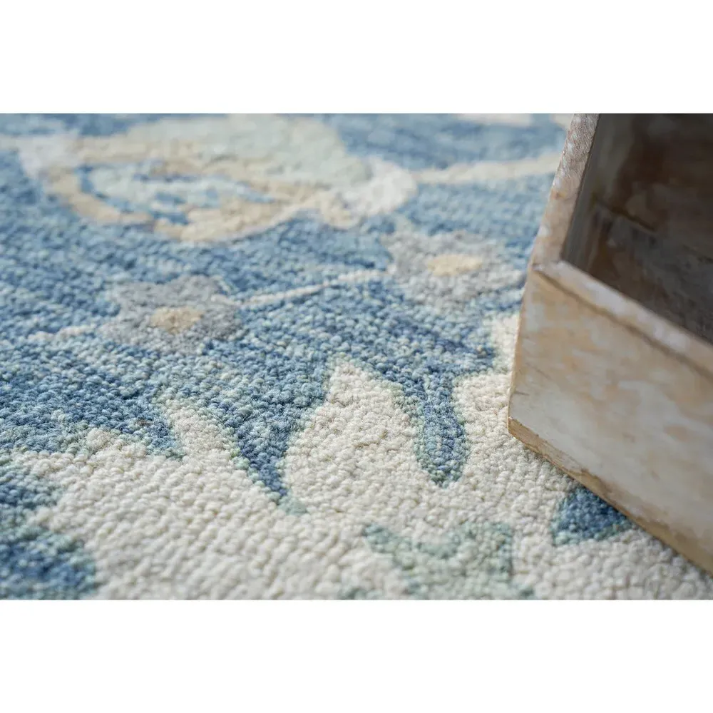 Camden Oriental Patterned Rug Sample - Blue, Wool
