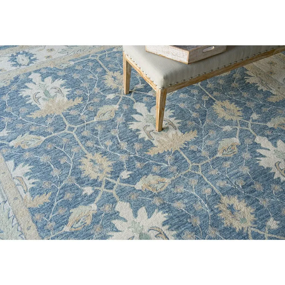 Camden Oushak Patterned Rug - Blue, Wool