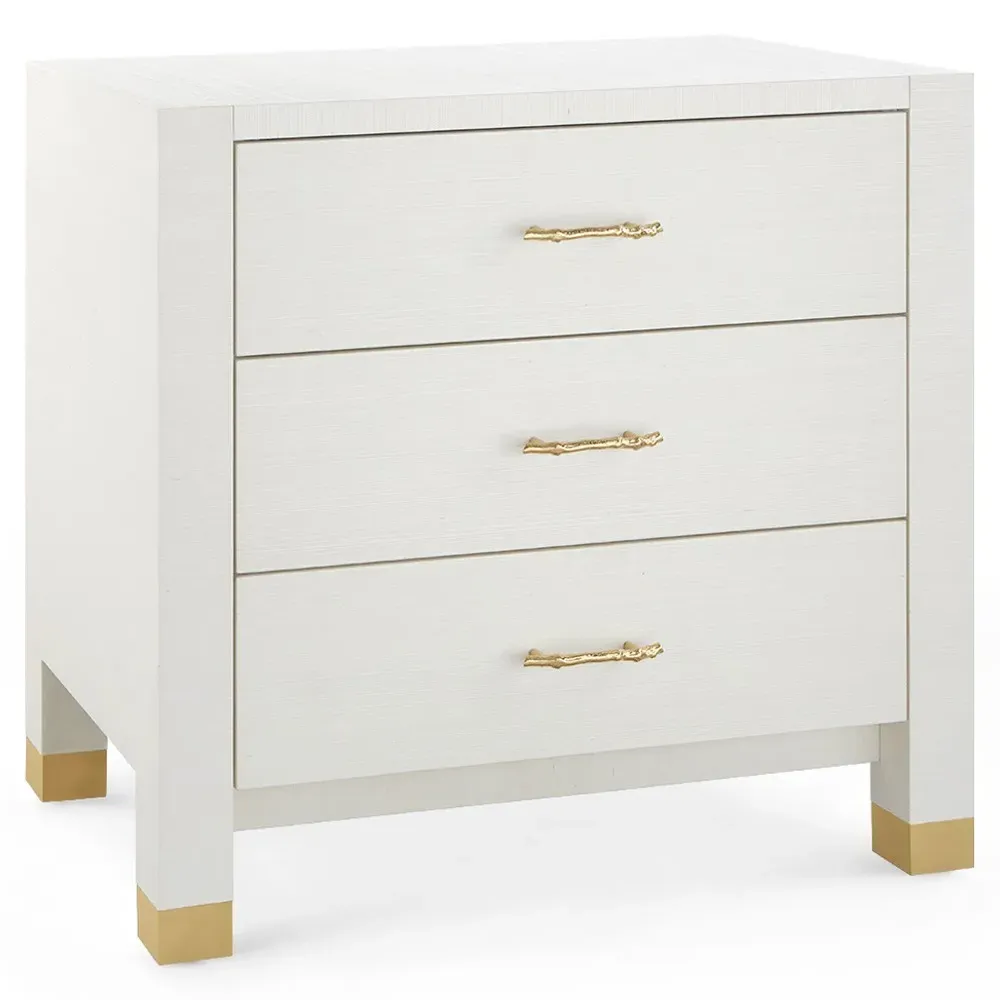 Camden Rectangular End Table - Sand White, Wood