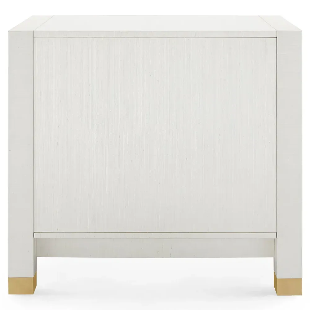 Camden Rectangular End Table - Sand White, Wood
