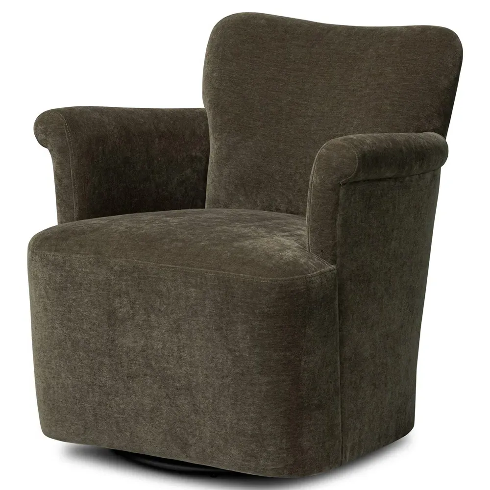 Camellia Swivel Chair - Malmo Olive, Velvet