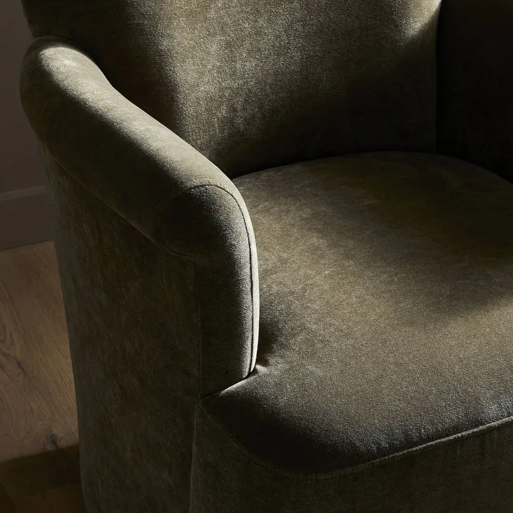 Camellia Swivel Chair - Malmo Olive, Velvet