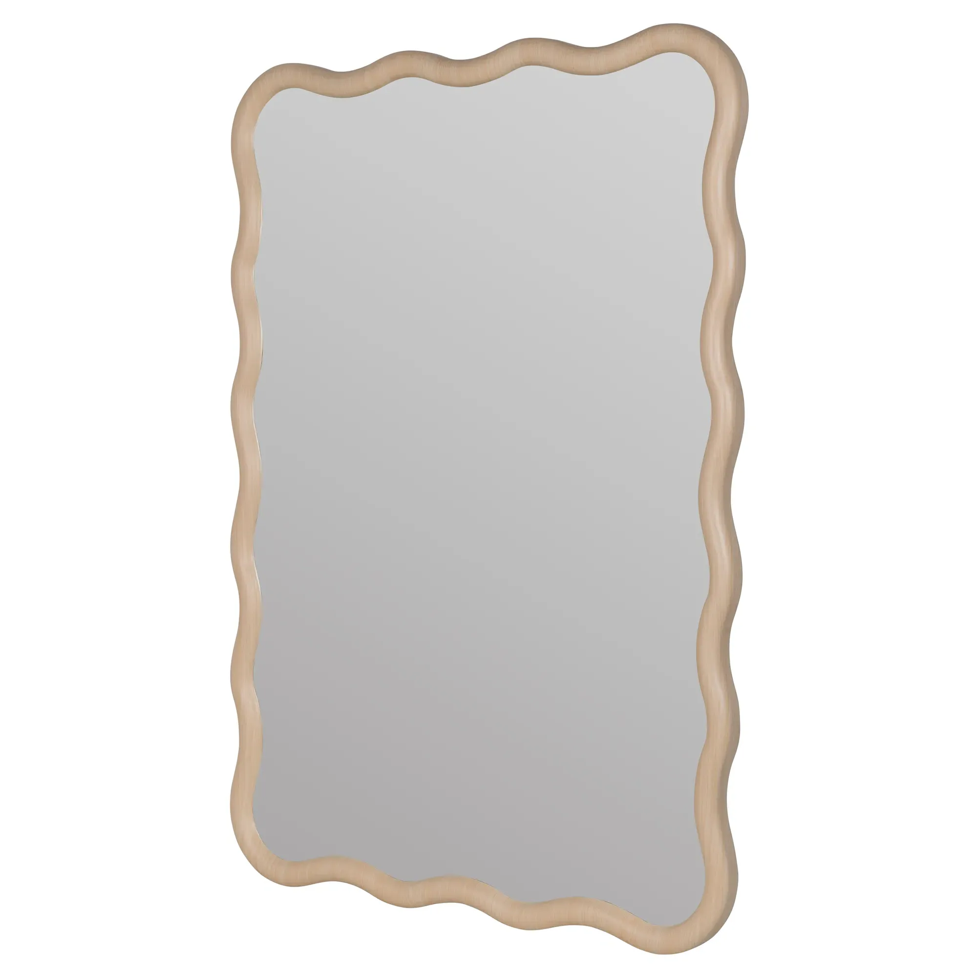 Camelotte Wavy Wall Mirror - Natural, Oak Wood