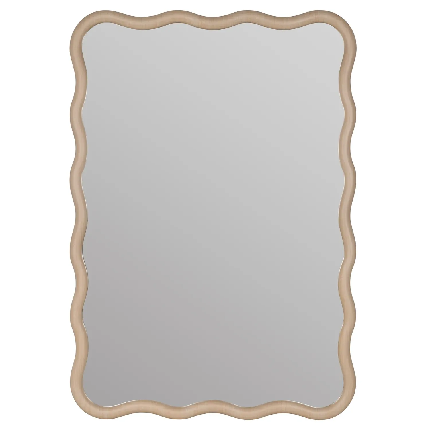 Camelotte Wavy Wall Mirror - Natural, Oak Wood image