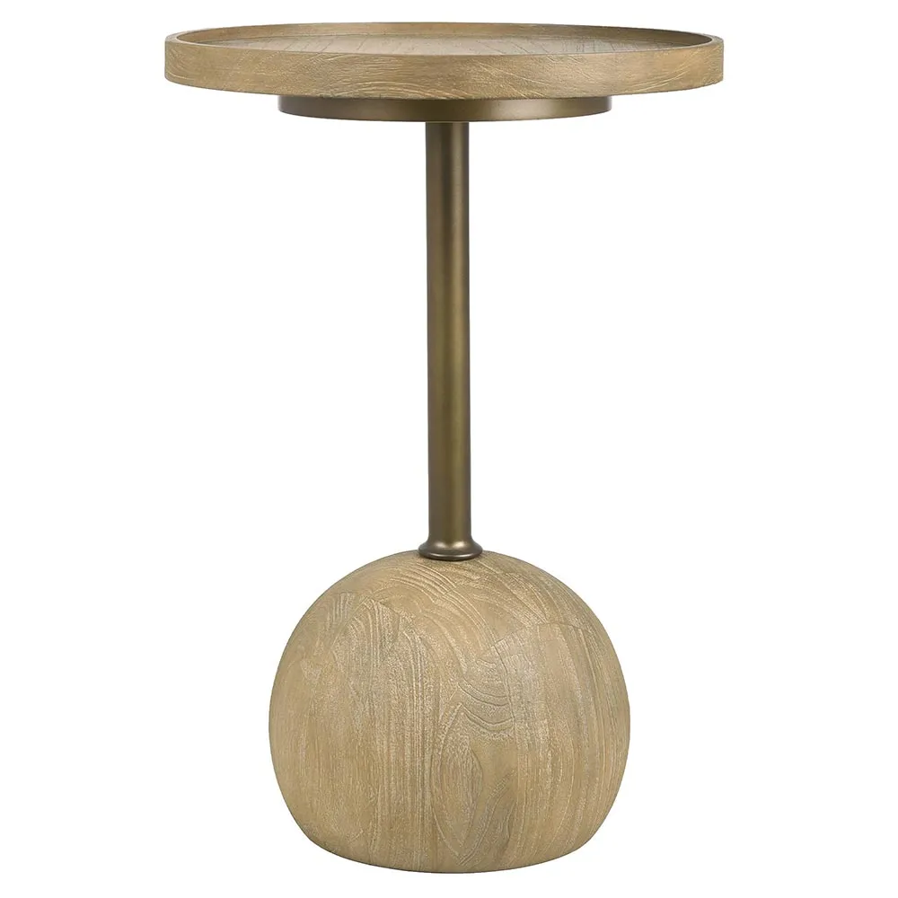 Cameron Round Pedestal Side Table - Natural, Teak